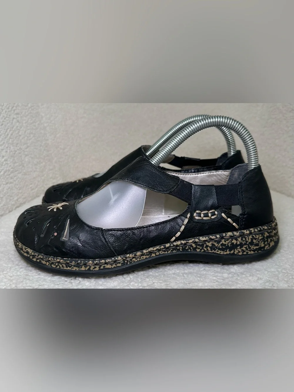 Mary Jane Jane’s Black Leather Goth Cute Babydoll Lolita Cottagecore Flats 7.5